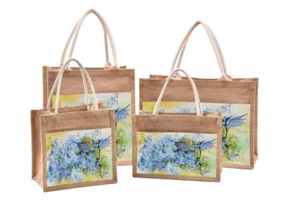 Juta Tote Reusable Gift Bags Foldable da praia impermeável para mulheres
