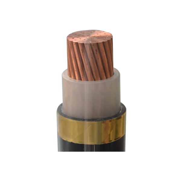Black MV Power Cable / 33kV Xlpe Underground Cable Double Brass Tape Anti Termite