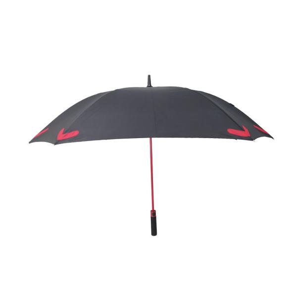 Square Shape 8 Ribs Storm Proof Umbrella With Reflective Logo Print And Skidproof Top