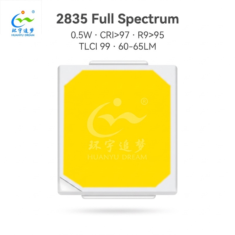 Full Spectrum 2835 SMD LED Chip 0.5W CRI97 R9 95 TLCI99 140-150lm/W for Retail Display Medical Lamp