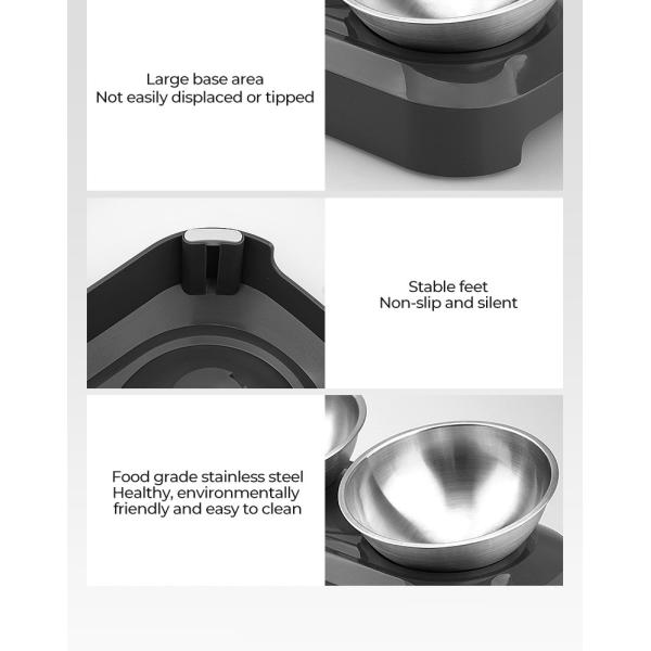 Питательные чаши для домашних животных Двойные чаши из нержавеющей стали для нескольких домашних животных