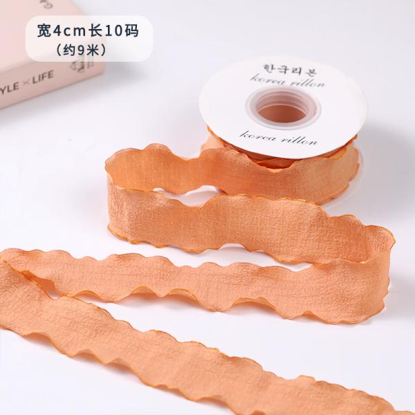 40мм Валентинская цветная юта лента льна морщины края юта решетки лента