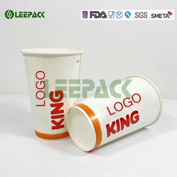 Red Pepsi Cold Drink Paper Cups For Cinema , Food Grade Ink Printing double PE coated single wall paper cup