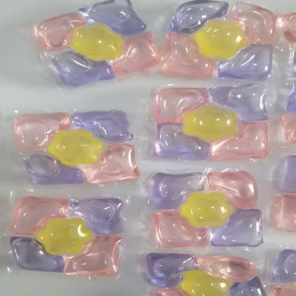 Yellow Purple Pink 5 In 1 Laundry Pods High Efficiency Detergent Pods