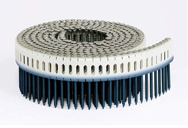 Dome Head 15D Plastic Coil Nails Smooth / Screw / Ring Shank Available