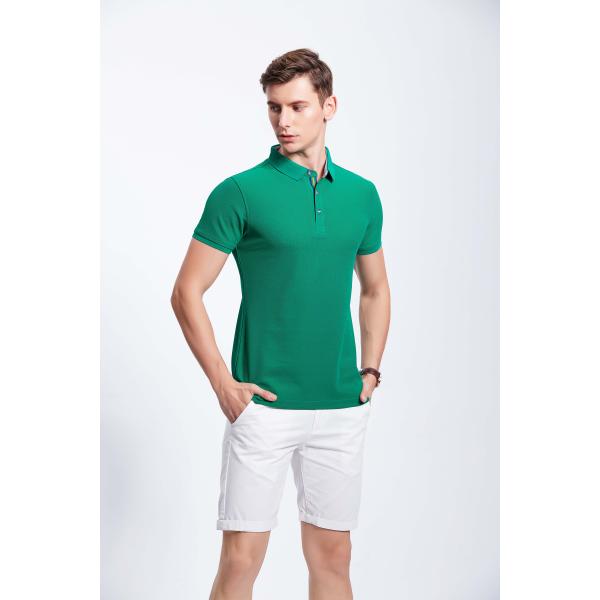 Slim Fit Fabric 160gsm Mens Polo Tee Shirts With Printing Logo