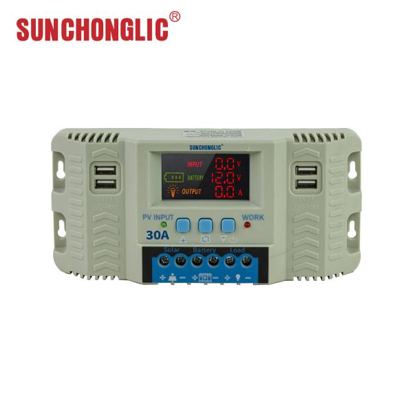 12v / 24v / 36v / 48v 30a Pwm Solar Charge Controller For Multi-voltage Systems High-performance
