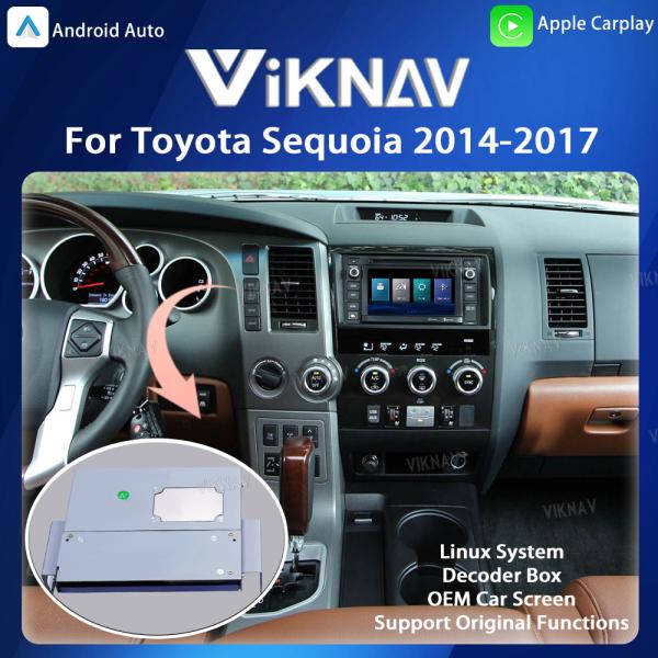 Декодер Viknav Linux System для Toyota Sequoia 2014-2017 с Apple Android Wireless Auto CarPlay