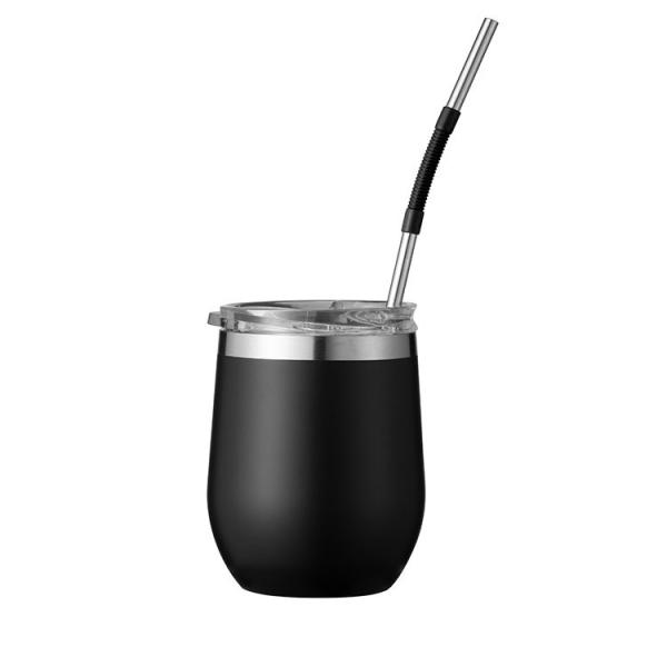 Food Grade Insulated Travel Hot And Cold Tumblers With Metal Straw 300ml