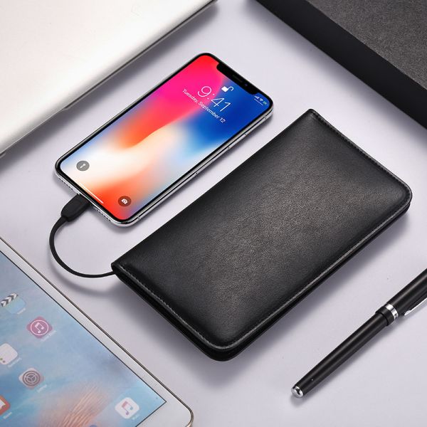 Charging Wallet Portable Power Bank 5W Output Customizable Logo Mobile Business Gift Card Bag Wireless Charger Compact