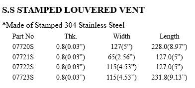 STAINLESS STEEL STAMPED LOUVERED VENT,STAINLESS STEEL VENT FOR MARINE HARDWARE