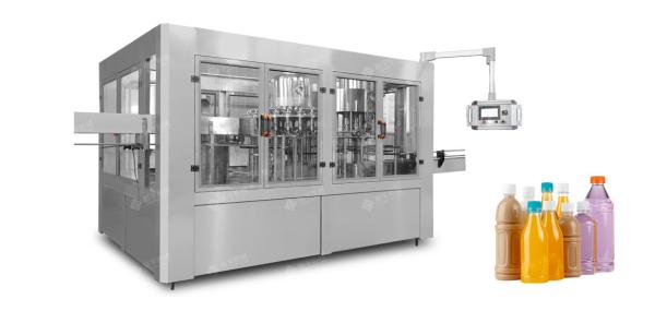 95 Degree Fruit  Juice Bottle Filling Machine , 14000BPH Hot Fill Bottling Machine