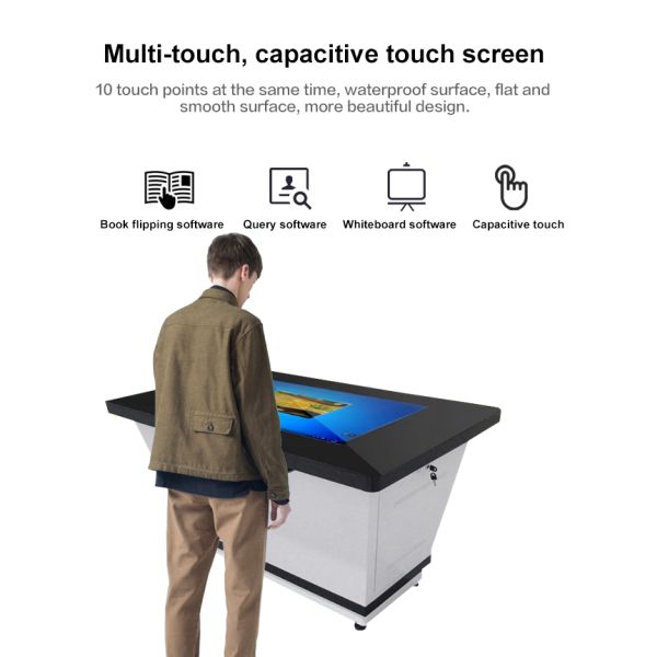 55 inch Modern Heat Proof Conference Table PC Multi Touch Screen Desks