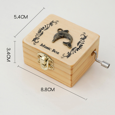 Christmas Holiday Wooden Jewelry Music Box with Silk-Screen Printing and Burned Design