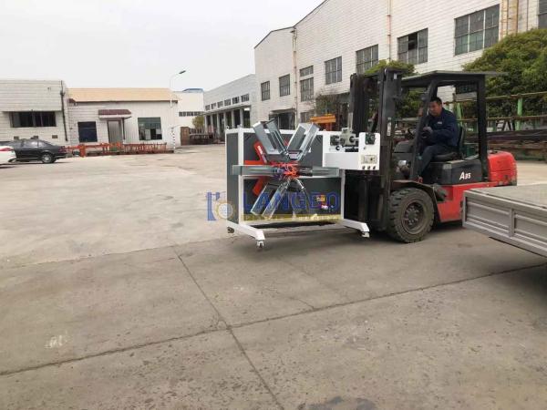 Plastic Pipe Coiling Machine With Strapping Machine For PE Large Diameter Pipe Extrusion Machine