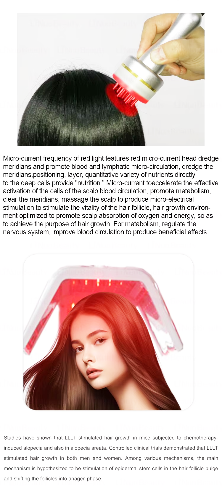 8 Inches Bio Energy Ultra Pulse Laser Hair Growth Machine