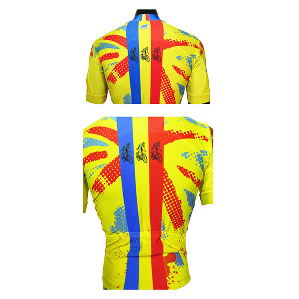 Cool Style Yellow Short Sleeve Trek Cycling Clothing , Mens Cycling Skinsuit