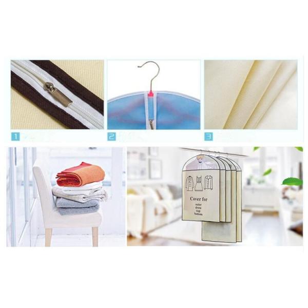 Bolsos plásticos no tejidos plegables de la limpieza en seco del cierre en la parte superior del bolso del almacenamiento de la ropa