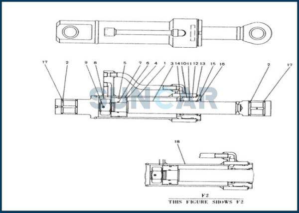 2438U693R100 pistão Rod Seal Repair Kit Use no cilindro KOBELCO do braço