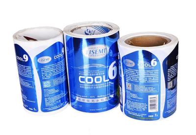 Custom printing waterproof glossy varnishing self-adheisve silver vinyl sticker labels in roll for bottle packaging