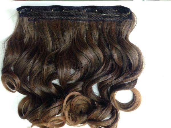 Heat Friendly Natural Curly Hair Wigs Double Weft Clip In Hair Extensions