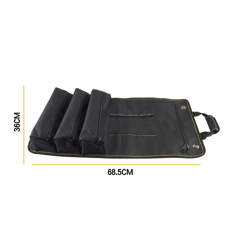 Customized Organizer Zipper Pocket Spanner Car Detailing Storage Rolling Electrician Tool Bag
