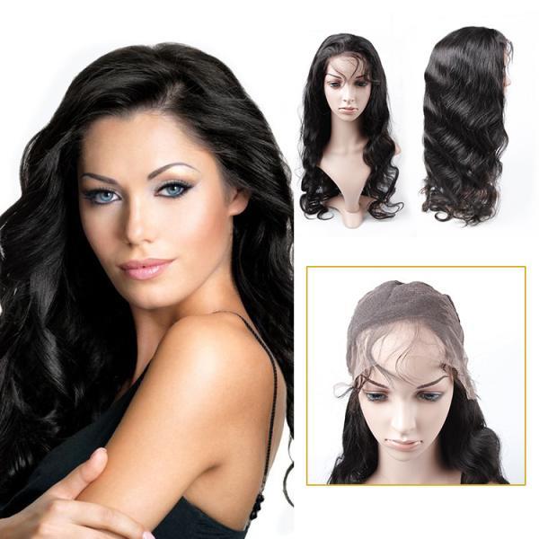 Body Wave Full Lace Human Hair Wigs , Virgin Brazilian Remy Human Hair Full Lace Wig
