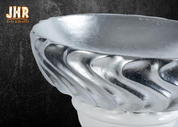 Silver Leaf Fiberglass Flower Bowls Pedestal Plant Stand Wedding Decor