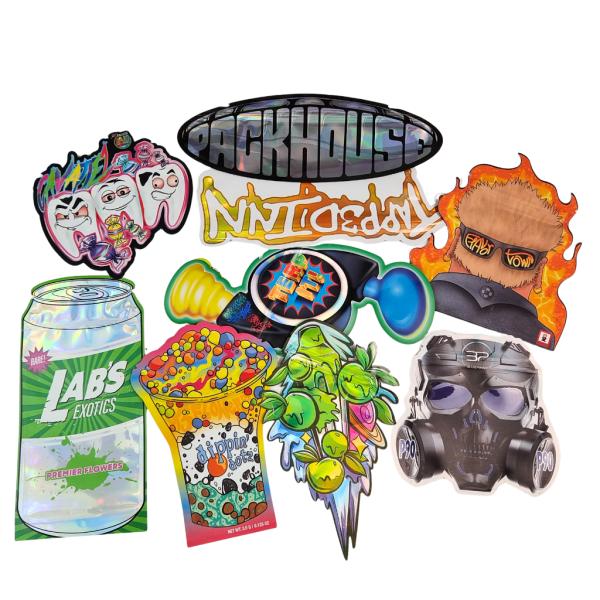  Food Grade Doypack Die Cut Cali 3.5g 7g 14g 28g Sugar Cookie Mylar Bags Glossy/matt Smell Proof Ziplock Bags