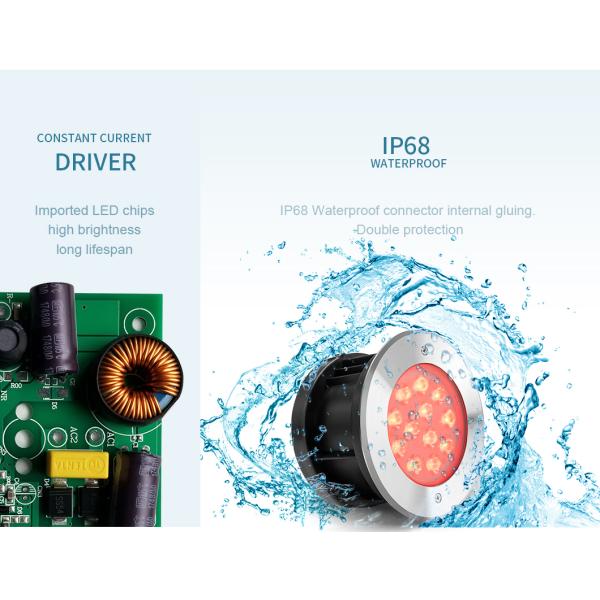 цвет входного сигнала IP68 18W DC24V изменяя на открытом воздухе подводные света приведенные