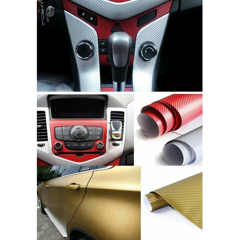 Interior Carbon Fiber Sticker Wrap Bubble Free 3d Black Vinyl Wrap 14kg/Roll