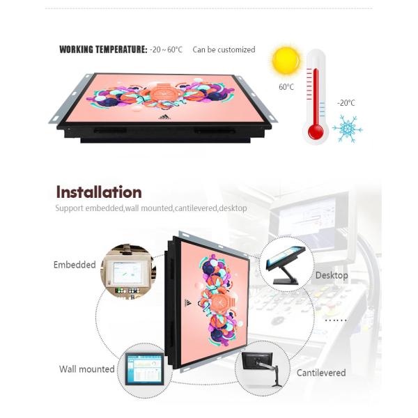 дисплей LCD открытой рамки 250nits 24in FHD для автомата