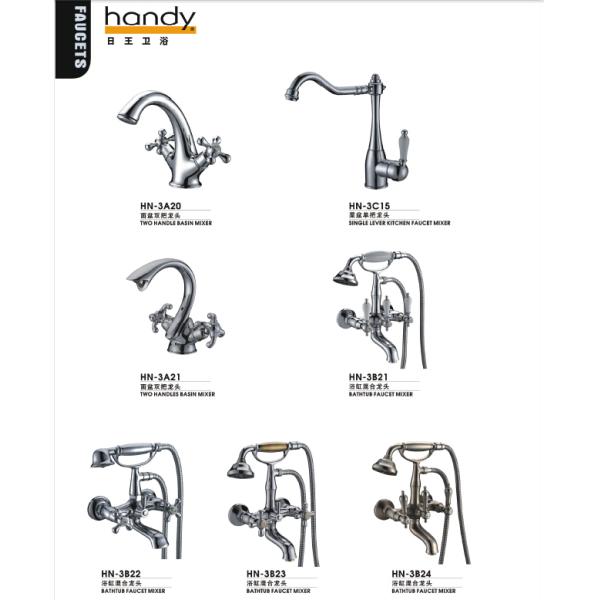 Antique Ceramic Wall Mount Bathroom Sink Faucet Two Hole for Bathtub