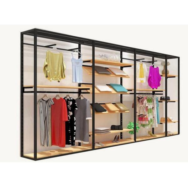 Fashion Iron Baking Garment Display Stands , Retail Store Clothing Display Shelves