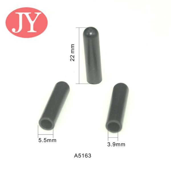 Jiayang aglet Glossy black color tube shape ABS plastic tipping plastic aglets