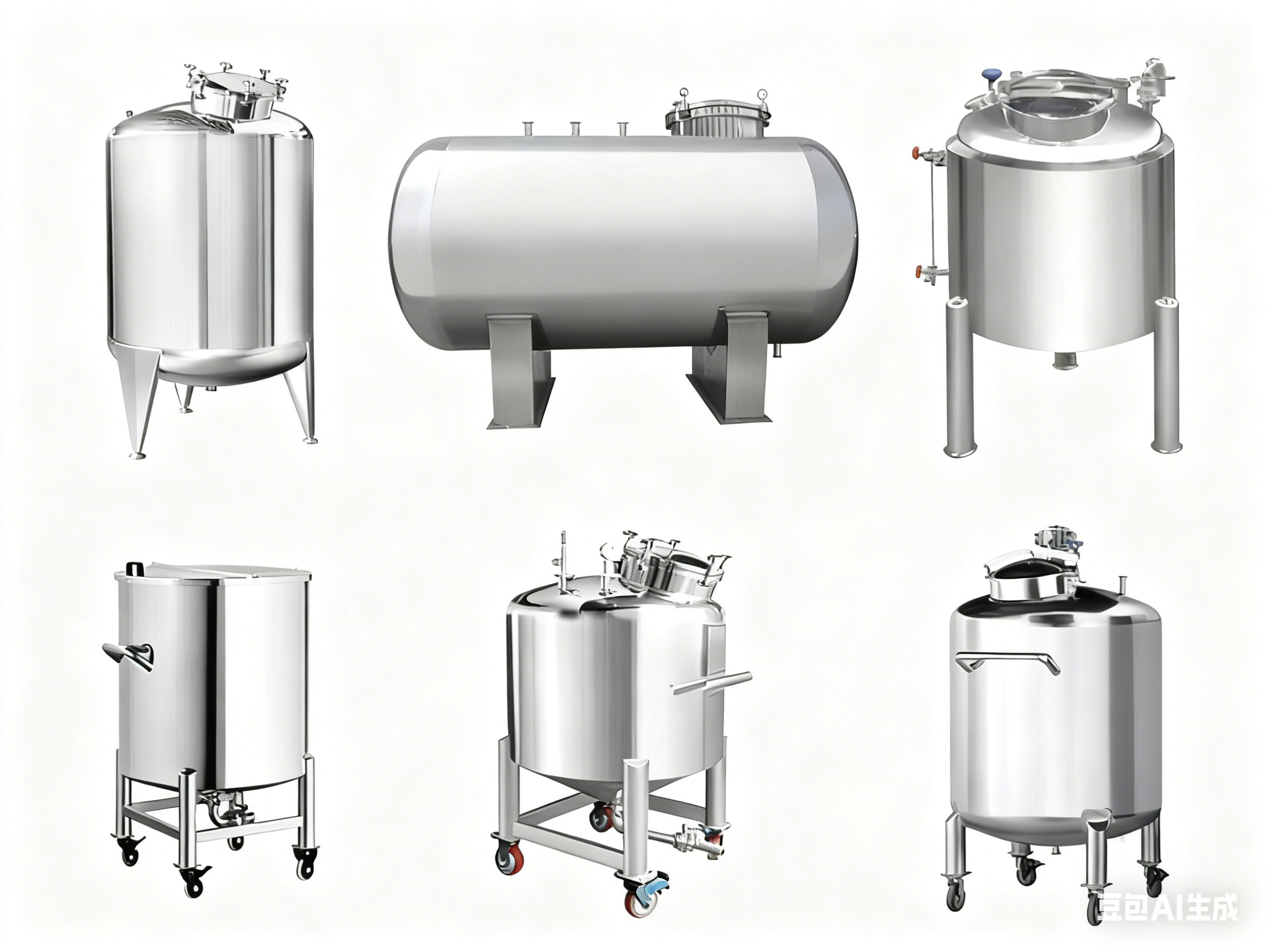 Large Capacity Stainless Steel Horizontal Milk Cooking Oil Water Storage Tank