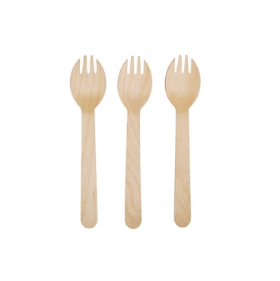 140mm Biodegradable Birch Disposable Wooden Cutlery 150mm Wooden Fork Knife And Spoon