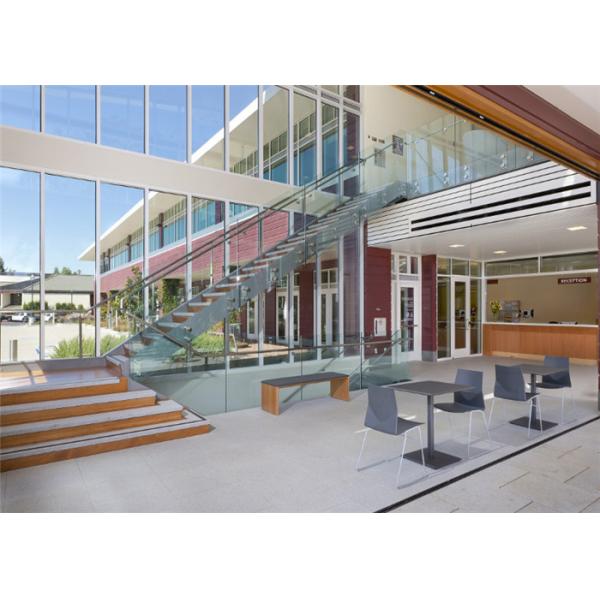 Straight Flight Glass Balustrade Stairs