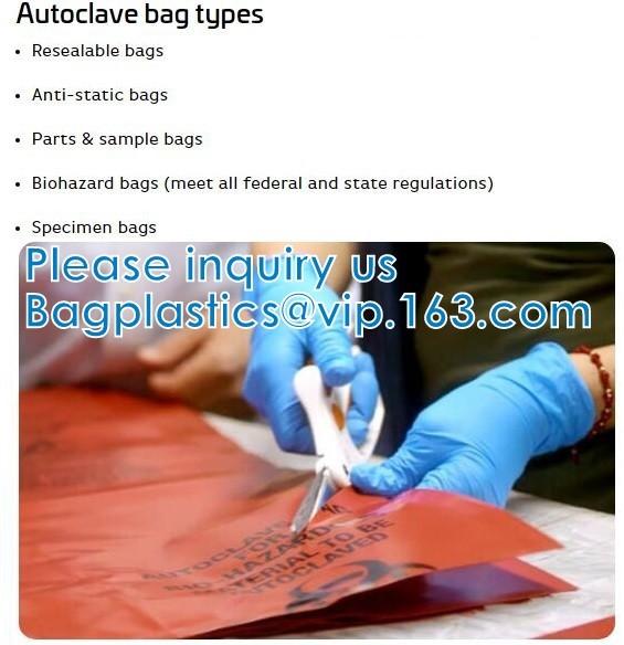 Polypropylene Biohazard Disposal Bags, Warning Label, Sterilization Printed, Waste Bags With Biohazard Symbol