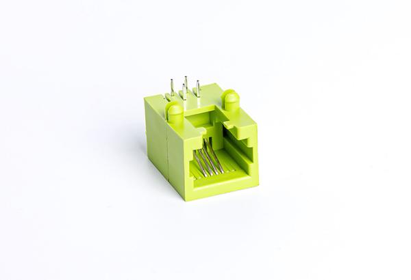 Mini RJ11 Female Connector Tab Down Side Entry 6 Position 4 Contacts Plastic Housing