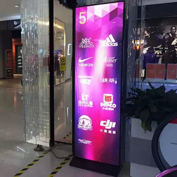 HD Indoor P2 Advertising LED Poster Video Display Digital Player Portable Wheel Move