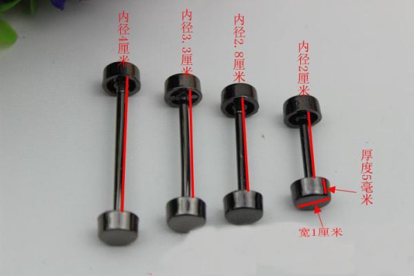 DIY bag accessories all kinds of size gunmetal color metal light gold dumbbell barbell rivet stud for bags