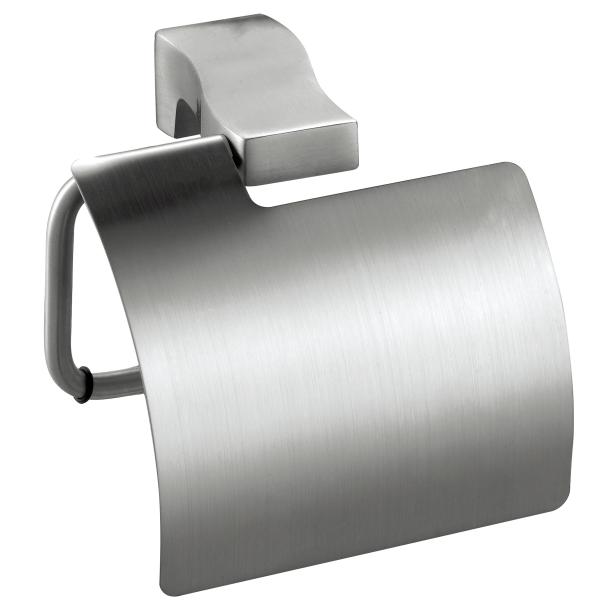 SUS304 Stainless Steel Paper Holder With Cover Satin Finish Tissue Paper Towel Wall Holder