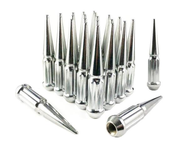 CNC Spike Lug Nuts Solid Metal Lug Nuts E Coated Painting Fit Ford / Jeep / Toyota Series