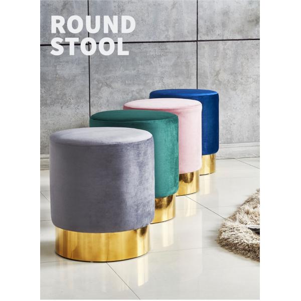 Velvet Seat Metal Counter Bar Stools Chair for Coffee Shop and Living Room Function