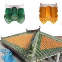 Toit asiatique en céramique verte, carreaux de temple traditionnels, matériau de toiture