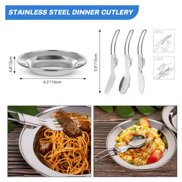 Не Cookware ручки на открытом воздухе установил с чашками нержавеющей стали чайника лотка бака