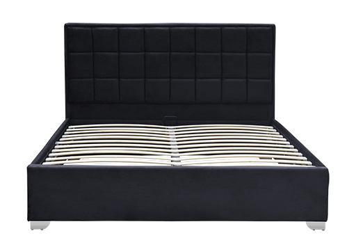 Horwood Black Velvet Cube Gas Lift Storage Bed Frame