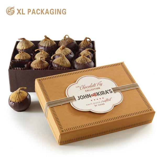 Boîtes de luxe personnalisées XL Packaging - Boîtes de chocolat de luxe imprimées en CMJN/Pantone avec design facile à ouvrir, logo en relief et papier anti-ternissement