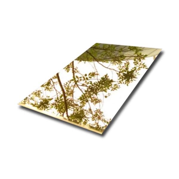 Светлозолотое зеркало Нержавеющая сталь Декоративная нержавеющая сталь Плита толщина 0,3 мм